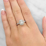 0.70ct Oval Diamond Halo Ring in 18ct White Gold