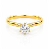 0.5 Carat Diamond Solitaire Engagement Ring in 18ct Yellow Gold