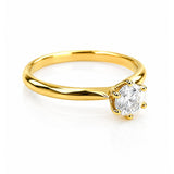 0.5 Carat Diamond Solitaire Engagement Ring in 18ct Yellow Gold