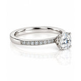 Hearts On Fire Signature Round Brilliant Cut Diamond Engagement Ring in White Gold