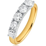 5-Stone Diamond Ring in 18ct Yellow & White Gold