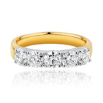 5-Stone Diamond Ring in 18ct Yellow & White Gold