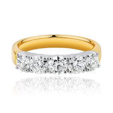 5-Stone Diamond Ring in 18ct Yellow & White Gold