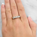 Lady wearing a 5-Stone Diamond Ring in 18ct Yellow & White Gold