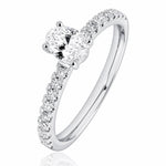 Oval Diamond Ring with Diamond Set Band in 18ct White Gold at LeGassick.