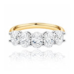Five-Stone Oval Diamond Ring in 18ct Yellow & White Gold at LeGassick.
