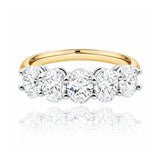 Five-Stone Oval Diamond Ring in 18ct Yellow & White Gold at LeGassick.