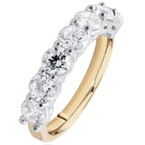 Seven Stone Round Brilliant Cut Diamond Ring In Yellow & White 18ct Gold available from LeGassick Fine Jewellery, Gold Coast, Australia.