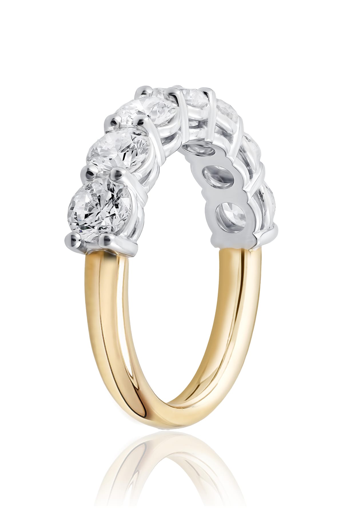 Seven Stone Round Brilliant Cut Diamond Ring In Yellow & White 18ct Gold available from LeGassick Fine Jewellery, Gold Coast, Australia.
