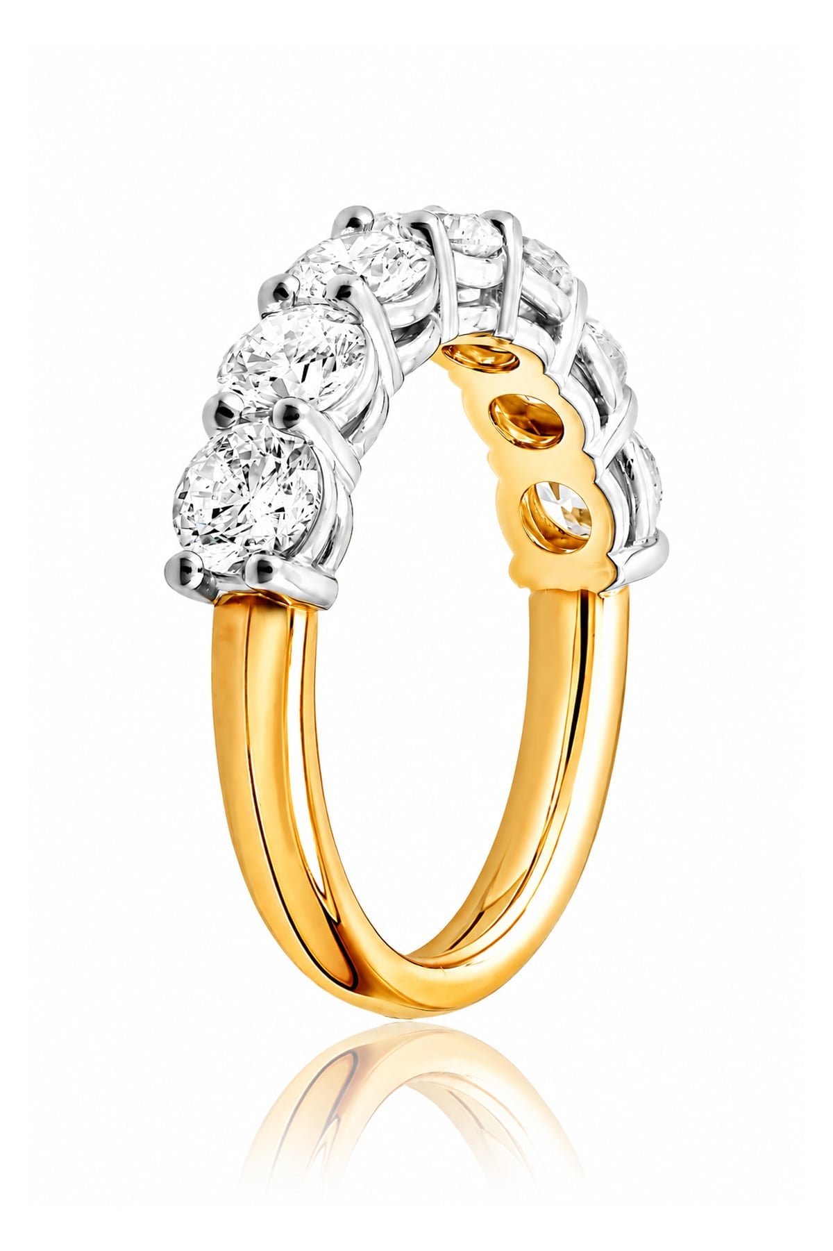 Seven Stone Round Brilliant Cut Diamond Ring In Yellow & White 18ct Gold available from LeGassick Fine Jewellery, Gold Coast, Australia.