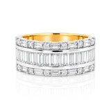 Baguette & Diamond Ring set in 18 Carat Two-Tone Gold