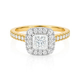 Princess Cut Diamond Ring set in 18ct Two-Tone Gold
