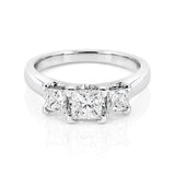 Princess Cut Diamond Trilogy Ring in 18ct White Gold