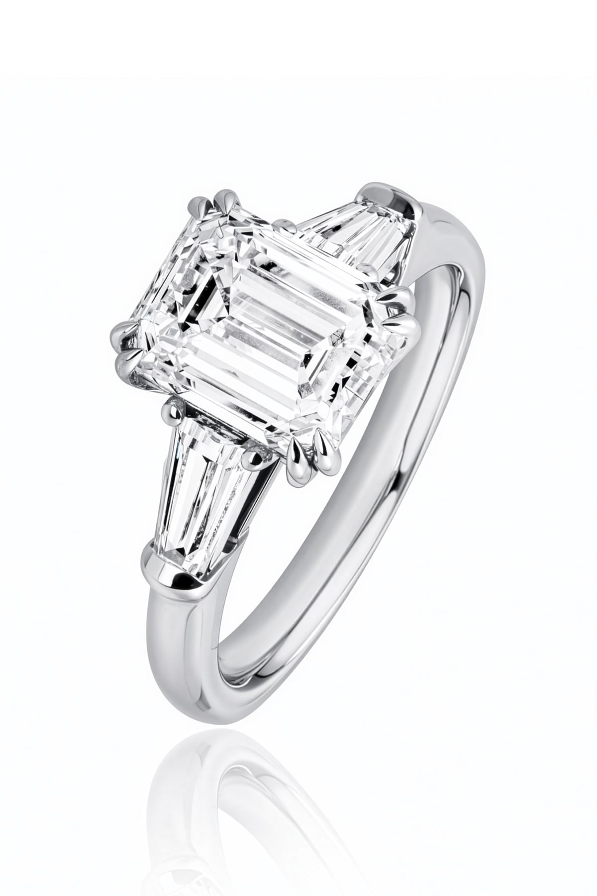 Emerald Cut Diamond Ring Handcrafted by LeGassick.