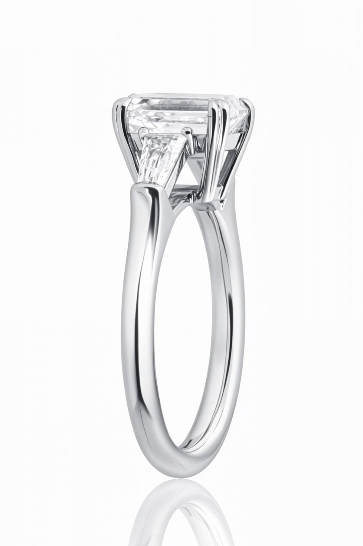 Emerald Cut Diamond Ring Handcrafted by LeGassick.