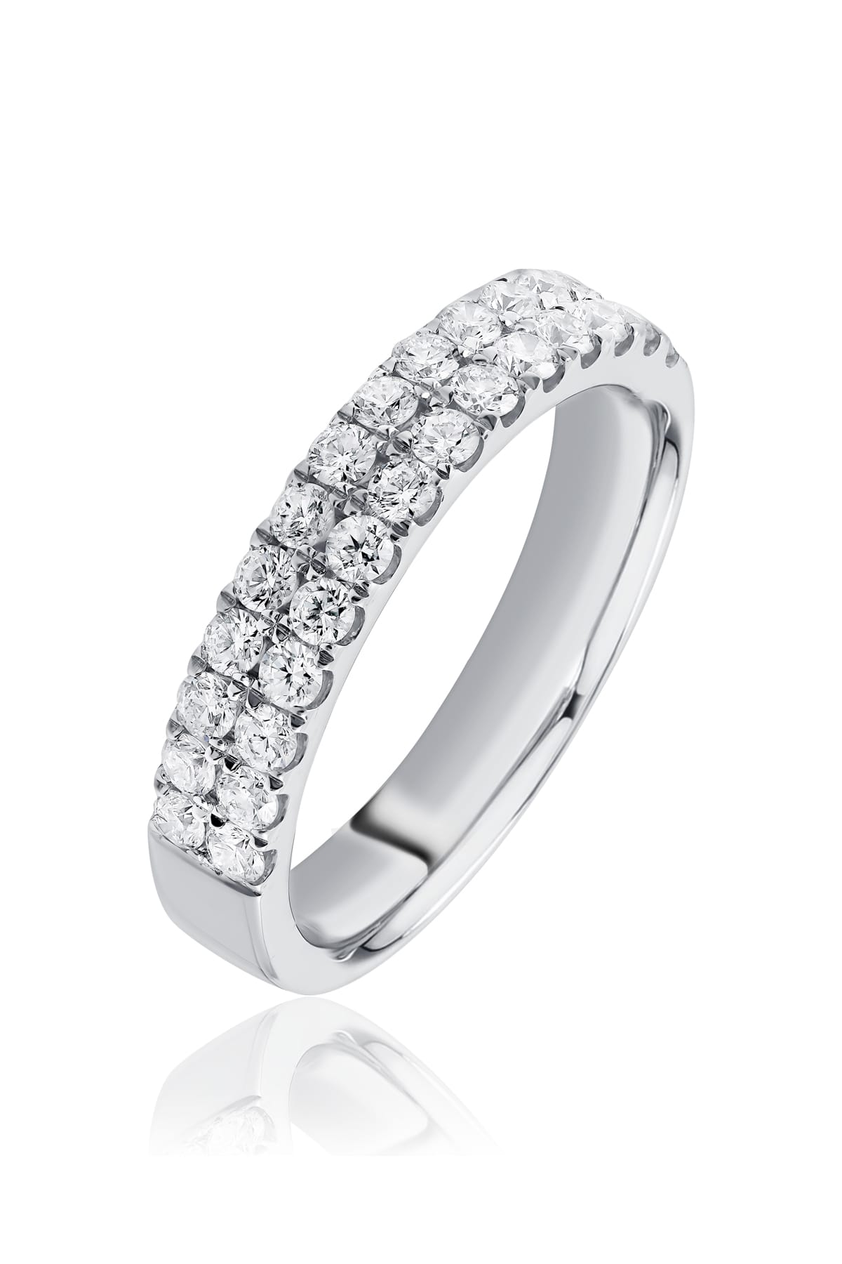 Double Row Diamond Ring In 18ct White Gold available from LeGassick Fine Jewellery, Gold Coast, Australia.