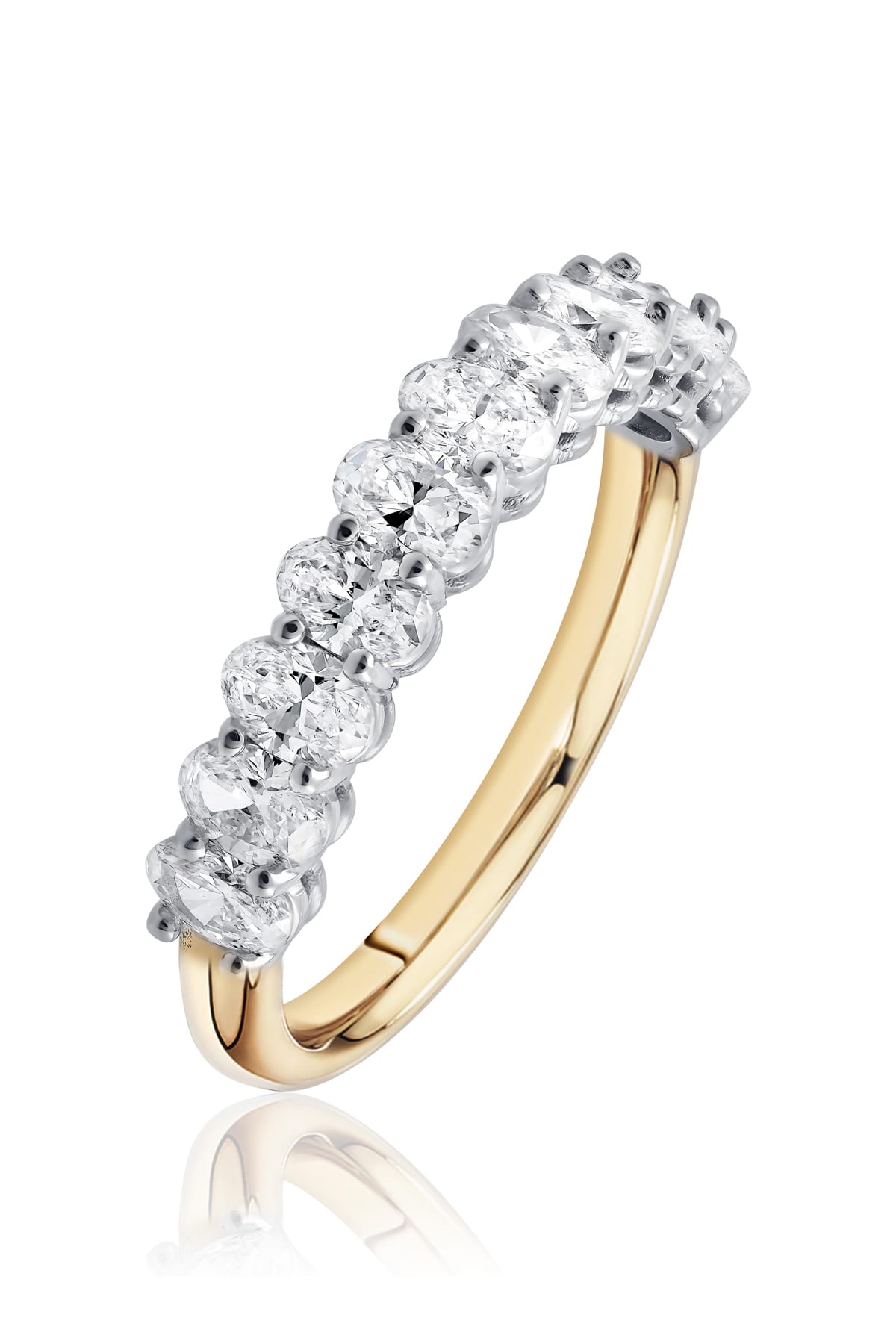 11 Oval Diamond Wedding Ring Set In Yellow & White 18ct Gold available from LeGassick Fine Jewellery, Gold Coast, Australia.