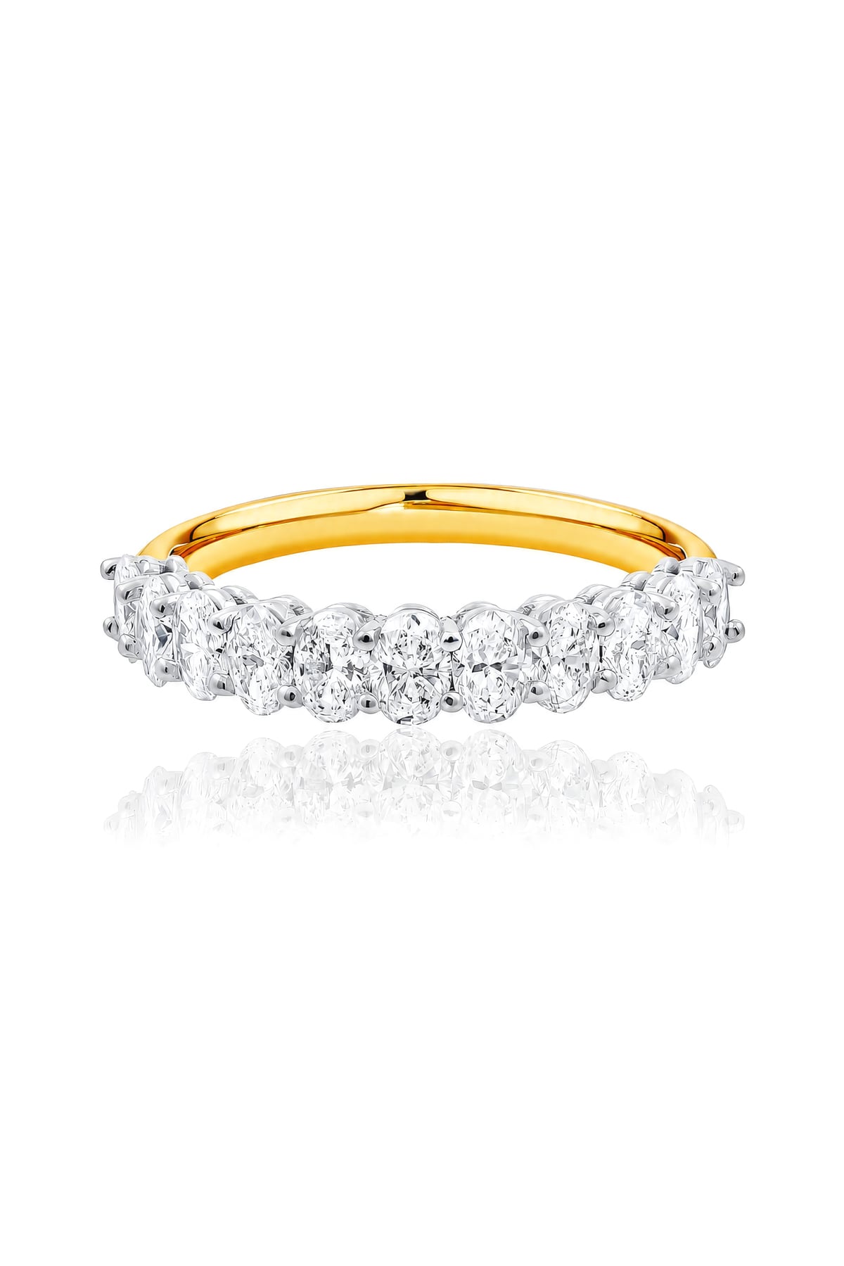 11 Oval Diamond Wedding Ring Set In Yellow & White 18ct Gold available from LeGassick Fine Jewellery, Gold Coast, Australia.
