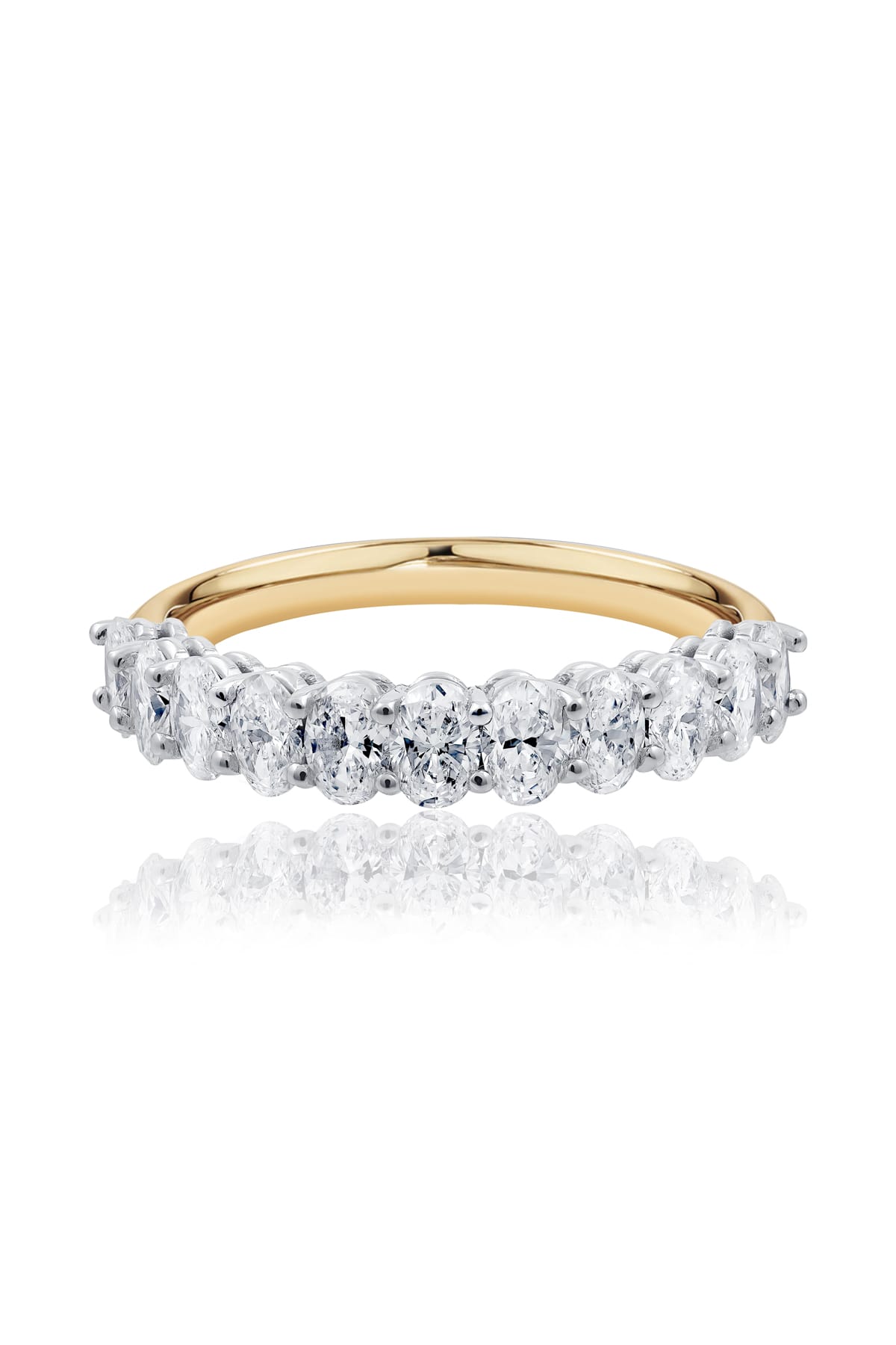11 Oval Diamond Wedding Ring Set In Yellow & White 18ct Gold available from LeGassick Fine Jewellery, Gold Coast, Australia.