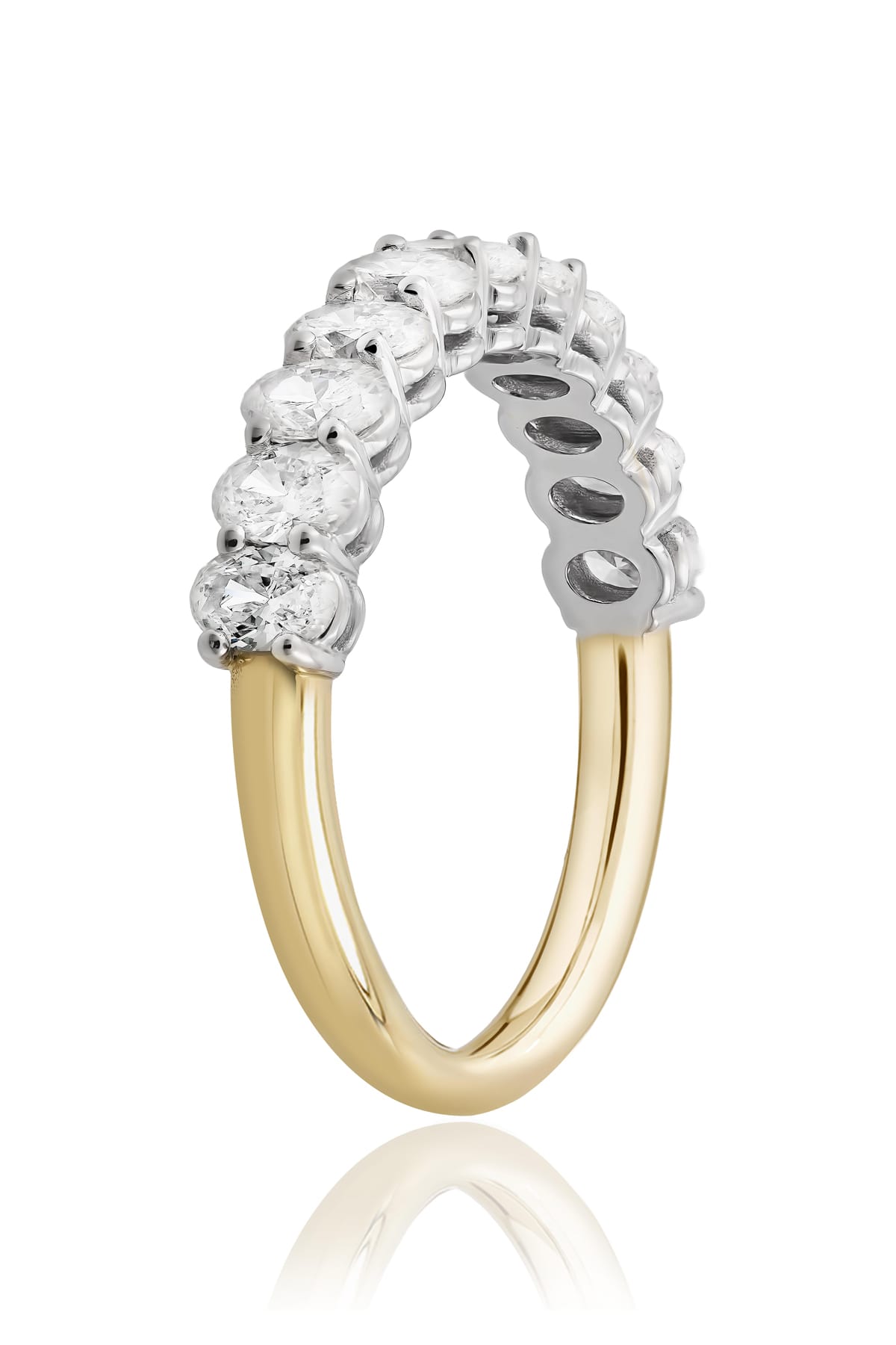 11 Oval Diamond Wedding Ring Set In Yellow & White 18ct Gold available from LeGassick Fine Jewellery, Gold Coast, Australia.