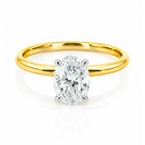 1 Carat Oval Diamond Solitaire Ring set in 18ct Yellow & White Gold