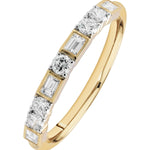 18ct Yellow Gold Diamond Ring with Round Brilliant & Baguette Cuts from LeGassick.