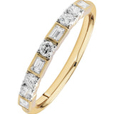 18ct Yellow Gold Diamond Ring with Round Brilliant & Baguette Cuts from LeGassick.