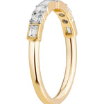 18ct Yellow Gold Diamond Ring with Round Brilliant & Baguette Cuts from LeGassick.
