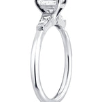 Emerald Cut Diamond & Baguette Diamond Ring set in 18ct White Gold