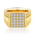 Men's Bold Diamond Set Ring in 18ct Yellow Gold at LeGassick Showroom.