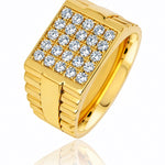 Men's Bold Diamond Set Ring in 18ct Yellow Gold at LeGassick Showroom.