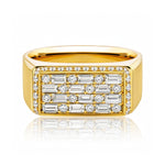 Baguette & Round Diamond Set Ring in 18ct Yellow Gold on a white background at Legassick