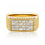 Baguette & Round Diamond Set Ring in 18ct Yellow Gold on a white background at Legassick