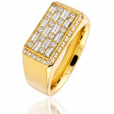Baguette & Round Diamond Set Ring in 18ct Yellow Gold on a white background at Legassick