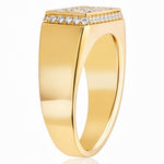 Baguette & Round Diamond Set Ring in 18ct Yellow Gold on a white background at Legassick