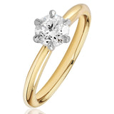0.70ct Diamond Solitaire Ring set in 18ct Yellow & White Gold
