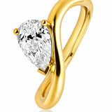 Pear Cut Diamond Solitaire Ring in 18ct Yellow Gold