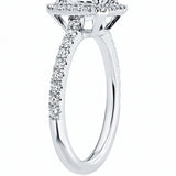 Platinum Asscher Cut Diamond Halo Ring at LeGassick.