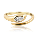 Marquise Diamond Bezel Set Split Ring set in 18ct Yellow Gold