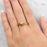 Marquise Diamond Bezel Set Split Ring set in 18ct Yellow Gold