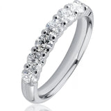 Diamond Claw Set Wedding Band in 18ct White Gold