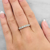 Diamond Claw Set Wedding Band in 18ct White Gold