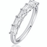 Emerald Cut Diamond Band set in 18 Carat White Gold