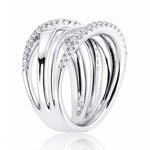 Four-Row Crossover Diamond Ring in 18ct White Gold at LeGassick.