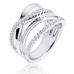 Four-Row Crossover Diamond Ring in 18ct White Gold at LeGassick.