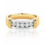 Diamond Flat Top Channel Set Ring in 18ct White & Yellow Gold at LeGassick