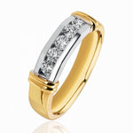 Diamond Flat Top Channel Set Ring in 18ct White & Yellow Gold at LeGassick