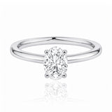 0.8ct Oval Diamond Solitaire Ring set in 18ct White Gold