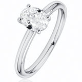 0.8ct Oval Diamond Solitaire Ring set in 18ct White Gold