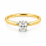 0.40 Carat Oval Diamond Solitaire Ring in 18ct Yellow & White